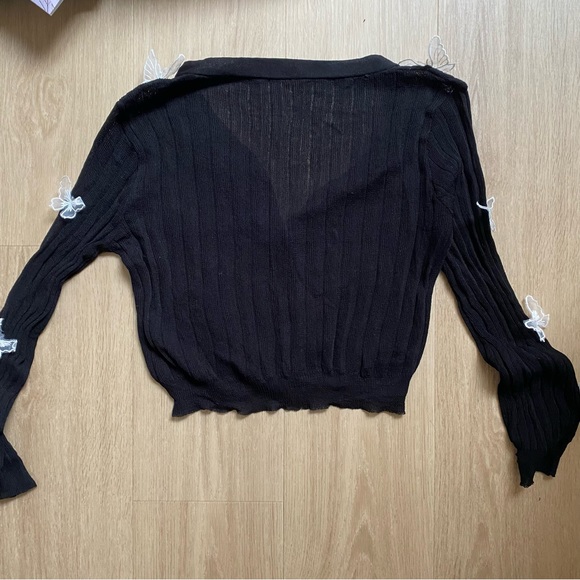 Black Butterfly Cardigan - Y2K Coquette - Picture 3 of 4